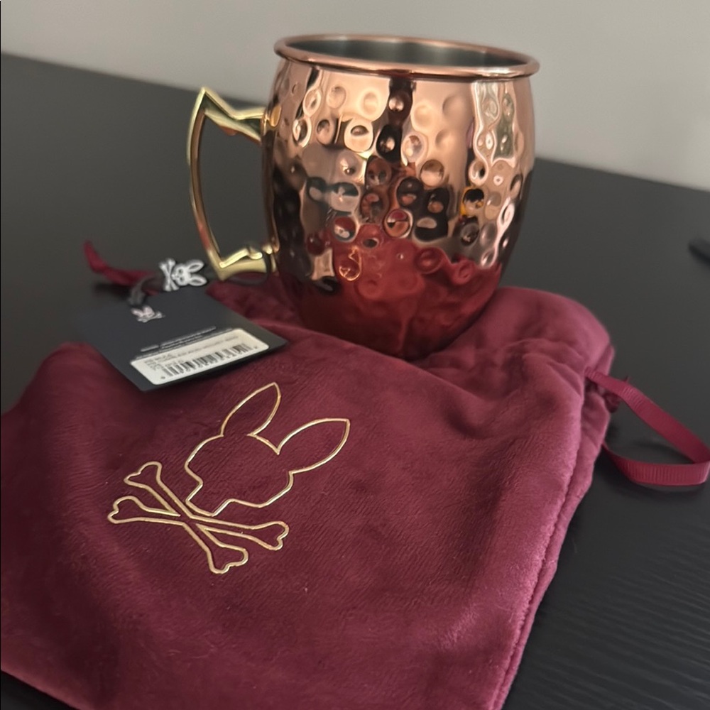 Psycho Bunny Copper Mug with Gold Handle